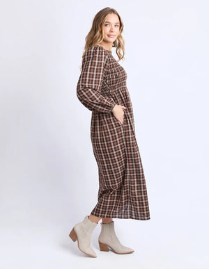 Coco Check Dress - Coffee Check