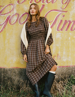 Coco Check Dress - Coffee Check