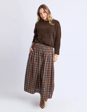 Coco Check Skirt - Coffee Check
