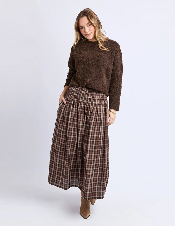 Coco Check Skirt - Coffee Check