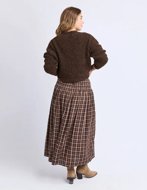 Coco Check Skirt - Coffee Check