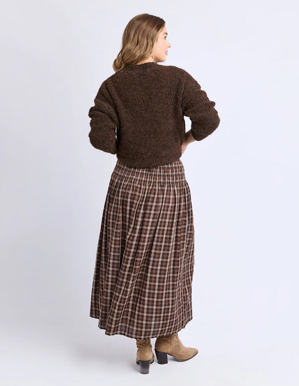Coco Check Skirt - Coffee Check