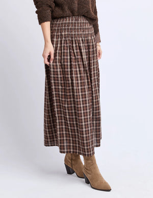 Coco Check Skirt - Coffee Check
