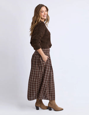 Coco Check Skirt - Coffee Check