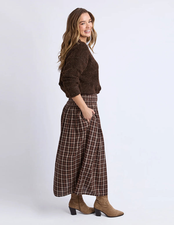 Coco Check Skirt - Coffee Check