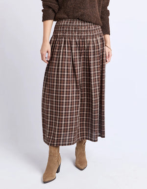 Coco Check Skirt - Coffee Check