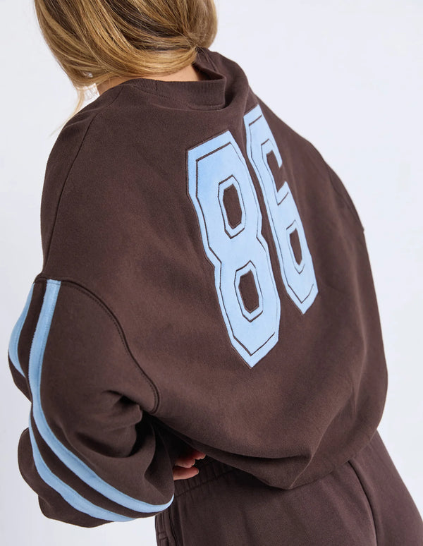 Elevated Sunday Crew - Coffee/Light Blue