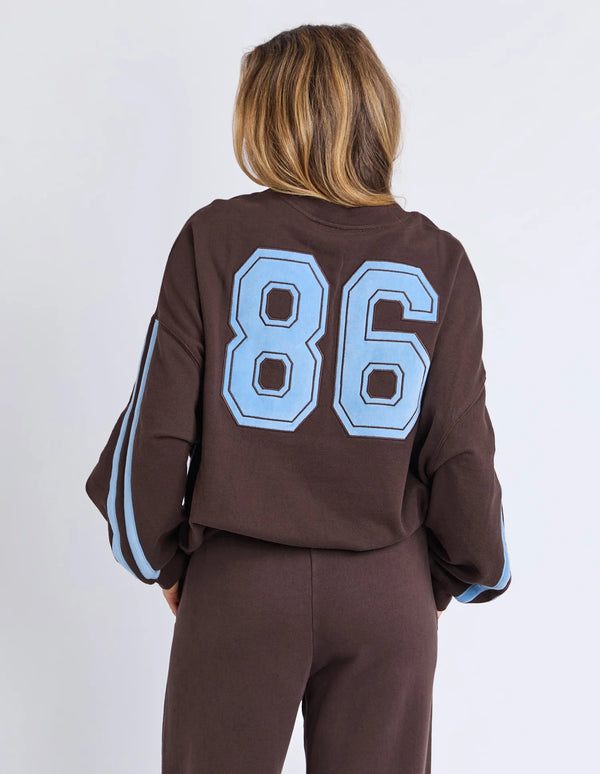 Elevated Sunday Crew - Coffee/Light Blue