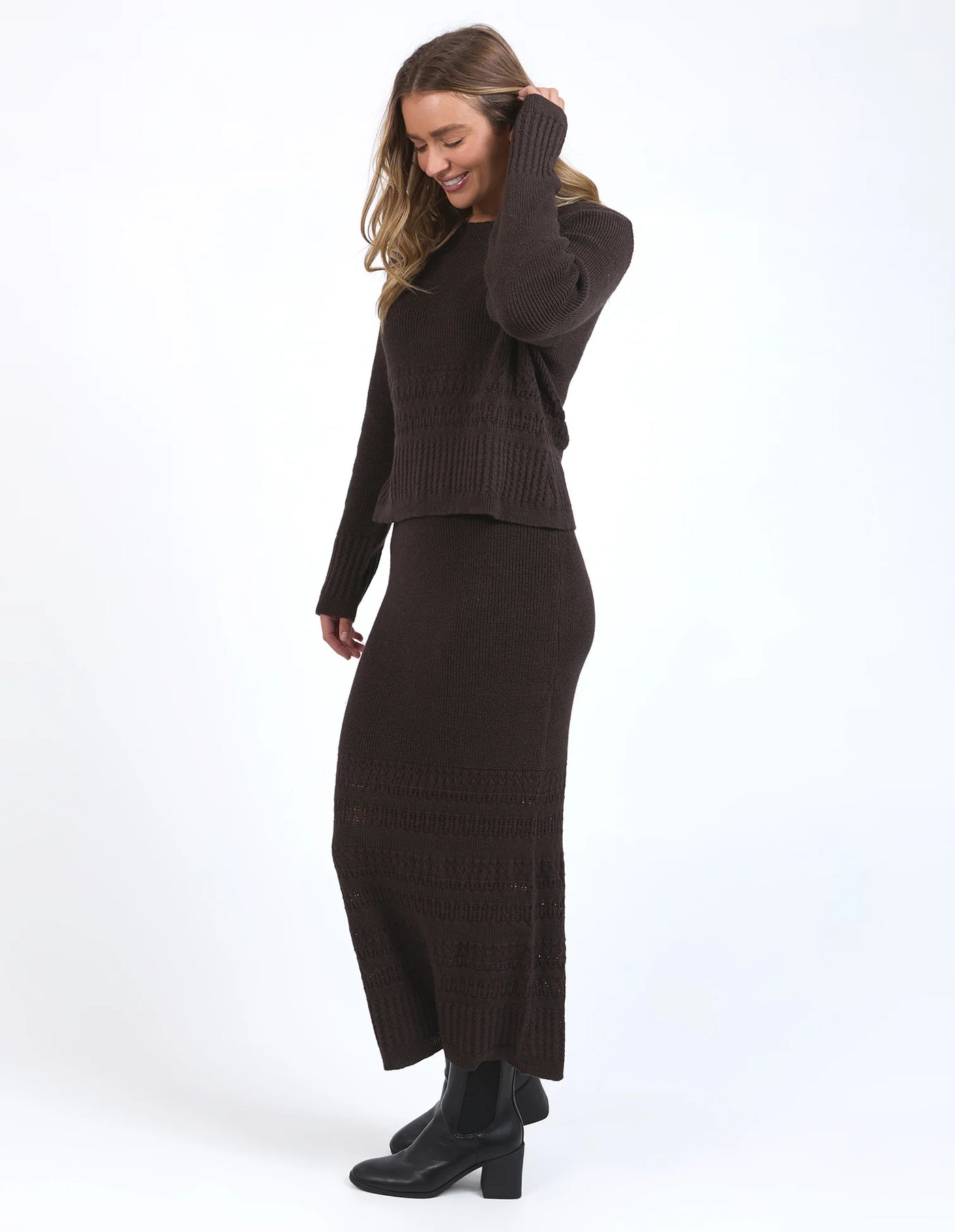Elka Knit Crew - Coffee Bean