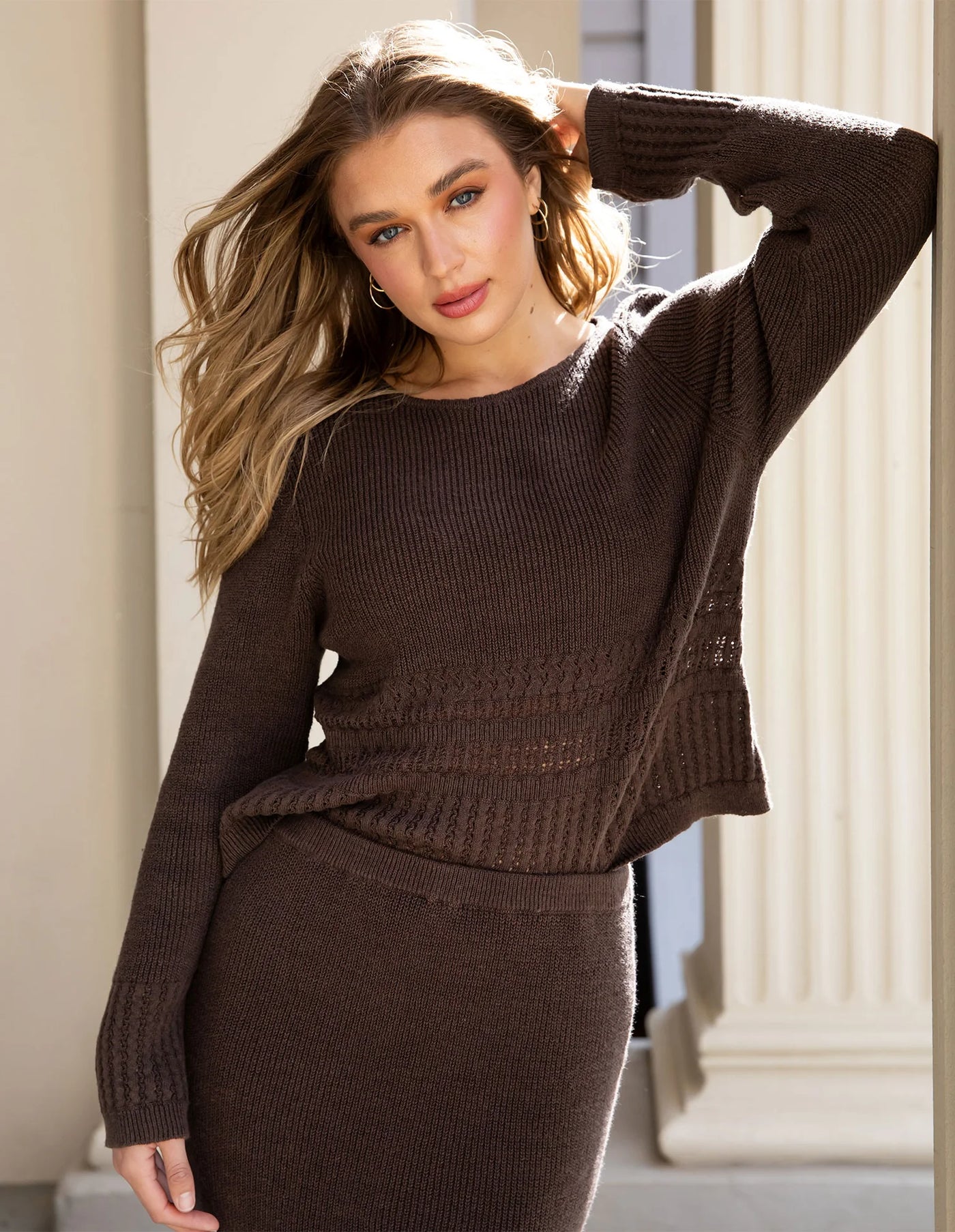 Elka Knit Crew - Coffee Bean