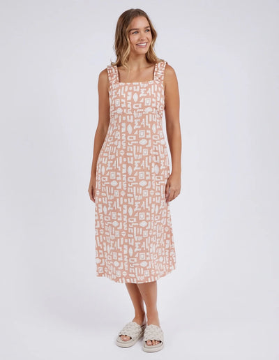 Etched Geo Dress Clay