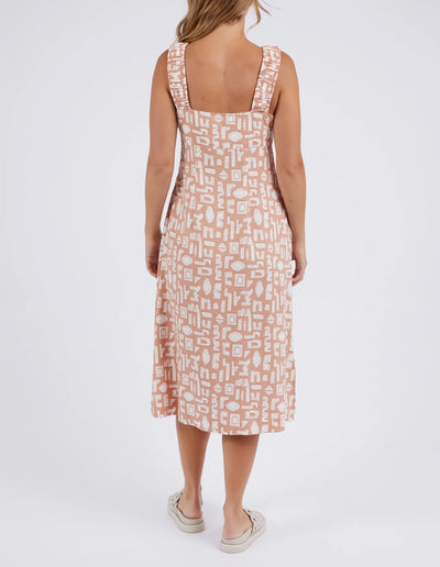 Etched Geo Dress Clay