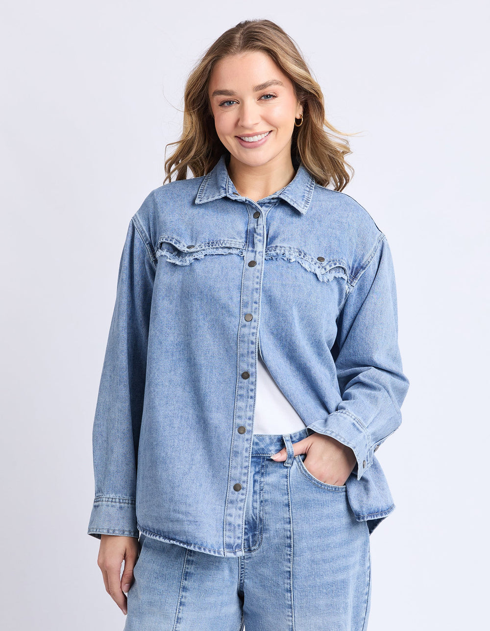 Flynn Western Shirt - Light Blue