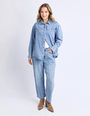 Flynn Western Shirt - Light Blue