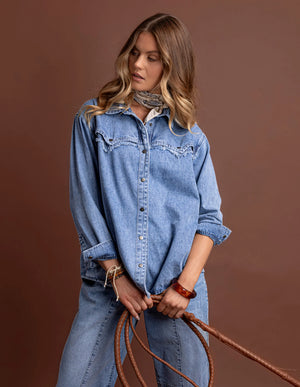 Flynn Western Shirt - Light Blue
