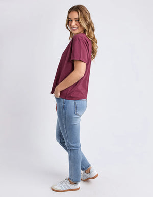 Huntleigh Oversized Tee - Windsor Wine