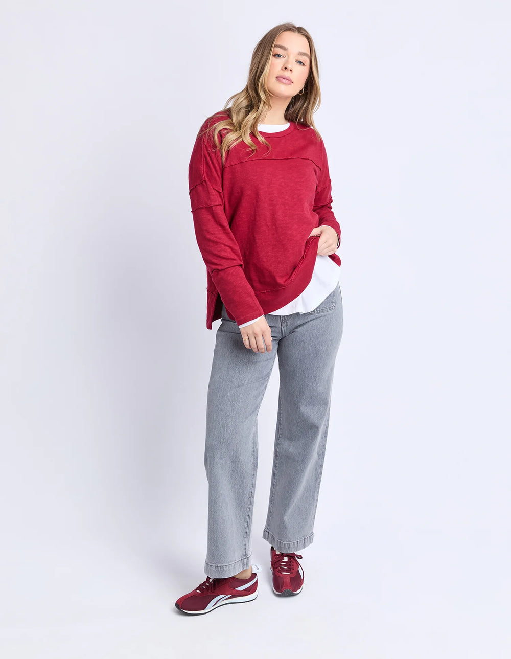 Jayne Throw On Top - Rhubarb Red