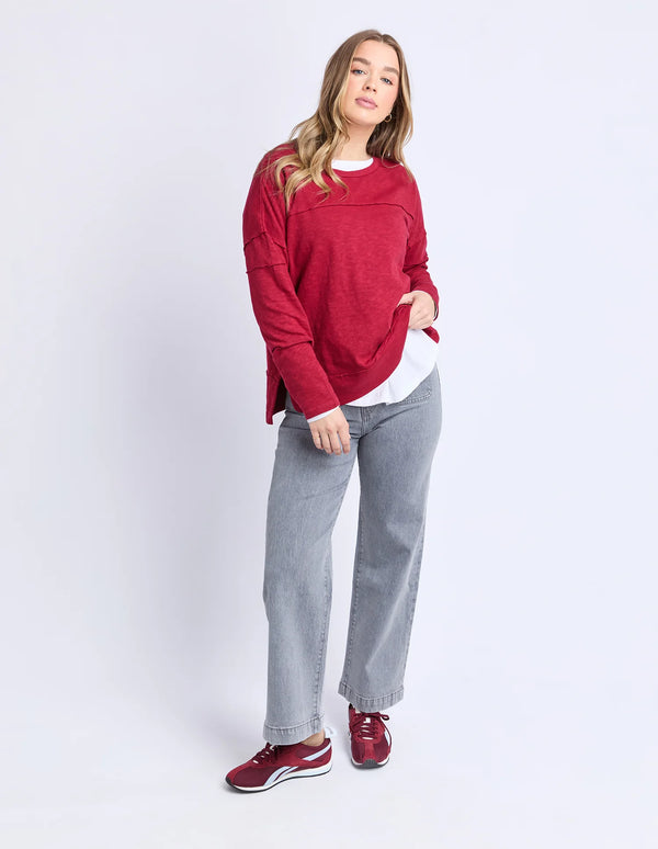 Jayne Throw On Top - Rhubarb Red