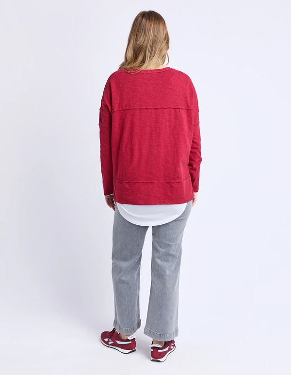Jayne Throw On Top - Rhubarb Red