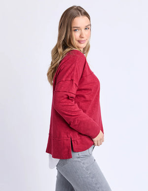 Jayne Throw On Top - Rhubarb Red