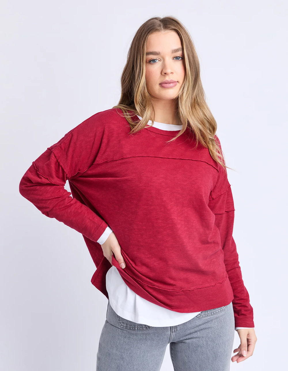 Jayne Throw On Top - Rhubarb Red