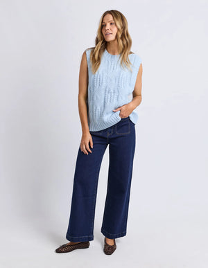 Josie Knit Top - Ice Blue
