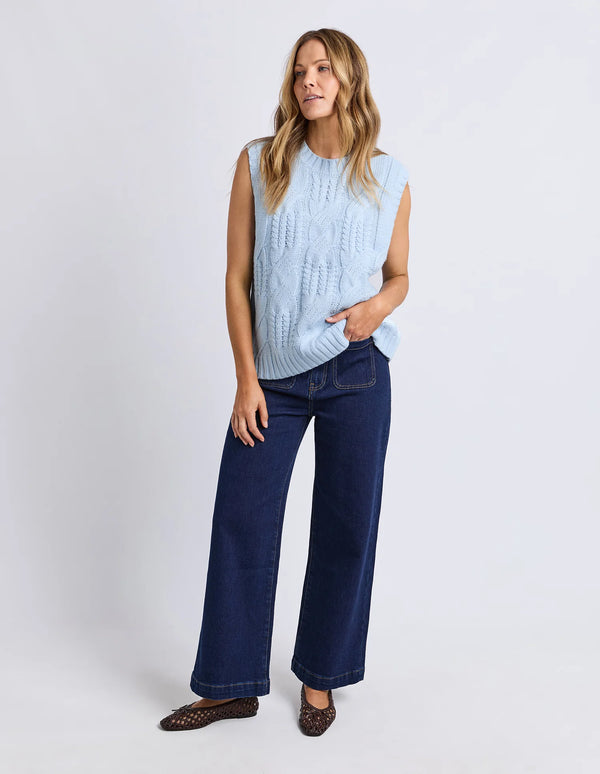 Josie Knit Top - Ice Blue
