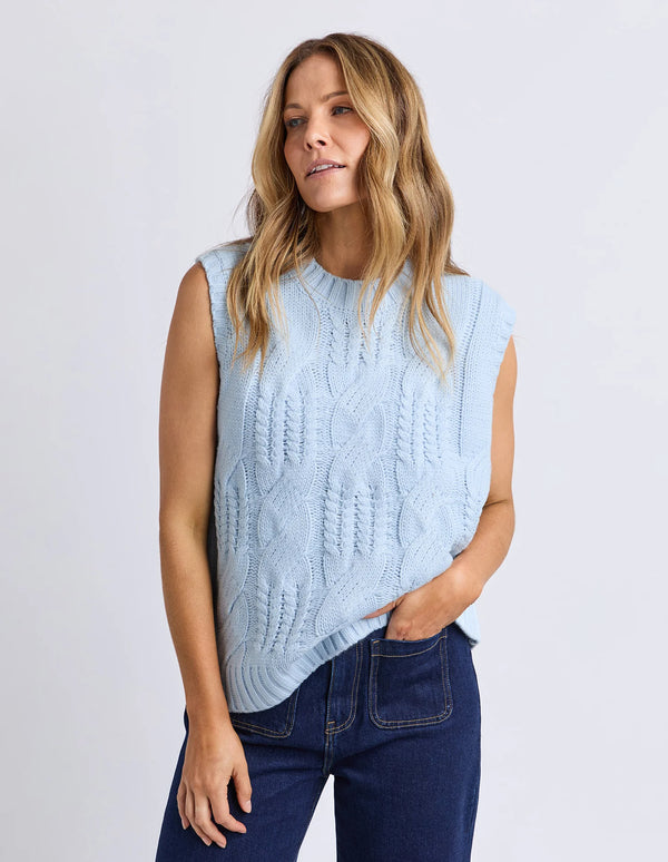 Josie Knit Top - Ice Blue