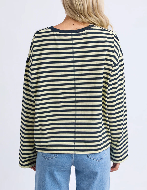 Lola Stripe Long Sleeve - Navy & Lemon