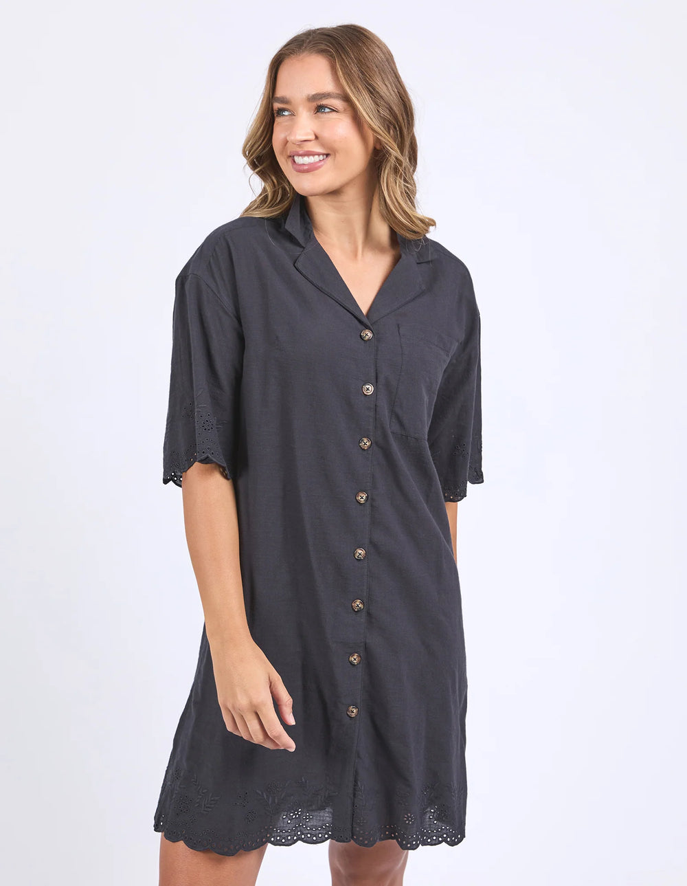 Madeleine Shirt Dress - Black