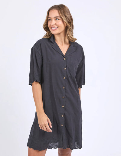 Madeleine Shirt Dress - Black