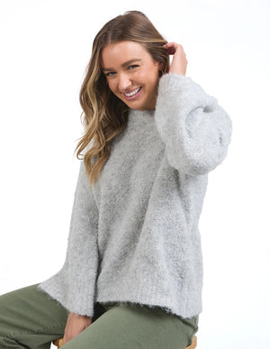 Mindie Knit Crew - Mid Grey