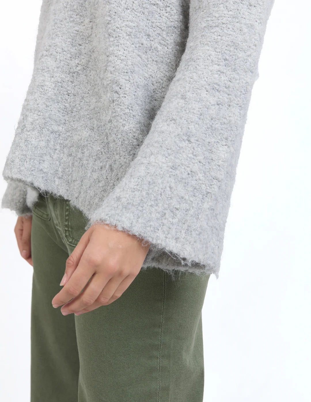 Mindie Knit Crew - Mid Grey