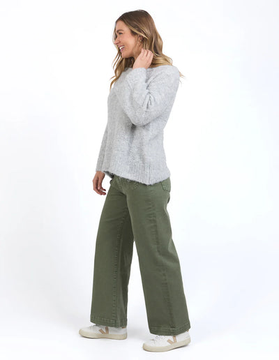 Mindie Knit Crew - Mid Grey