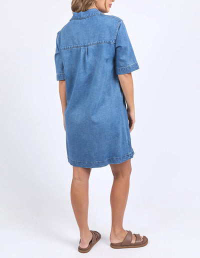 Monte Shirt Dress - Mid Blue