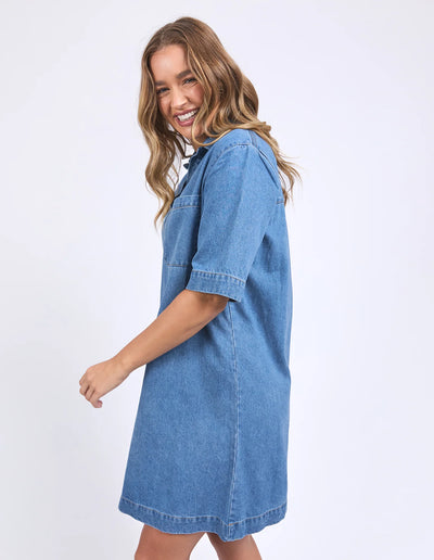 Monte Shirt Dress - Mid Blue