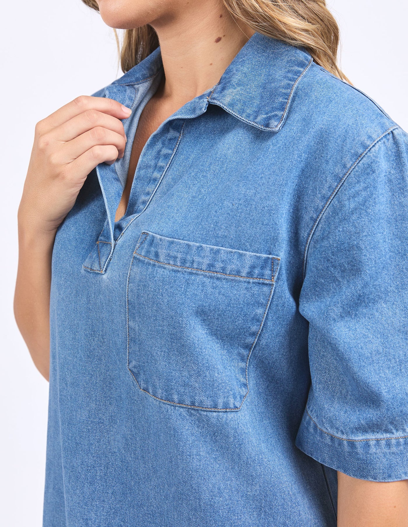 Monte Shirt Dress - Mid Blue