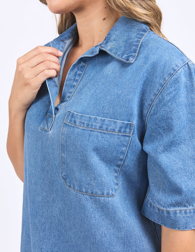 Monte Shirt Dress - Mid Blue