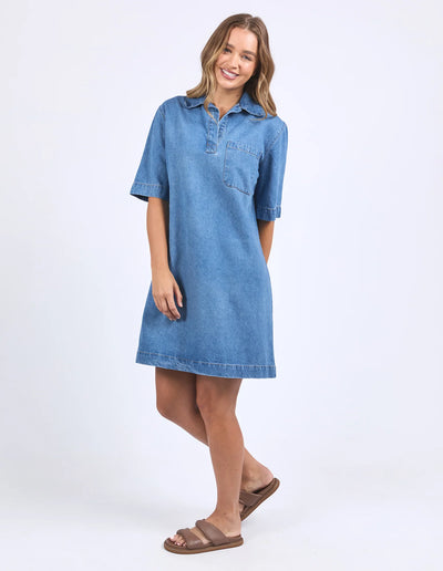 Monte Shirt Dress - Mid Blue