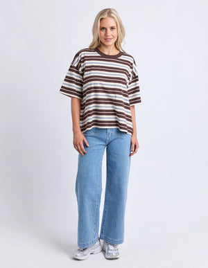Nika Stripe Short Sleeve - Coffee Multi Sleeve
