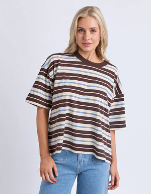Nika Stripe Short Sleeve - Coffee Multi Sleeve