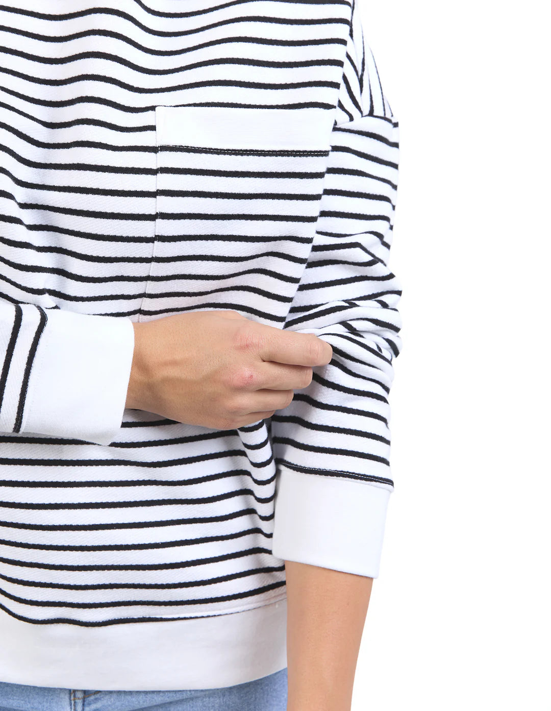 Original Stripe Crew - White/Black Stripe