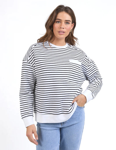 Original Stripe Crew - White/Black Stripe