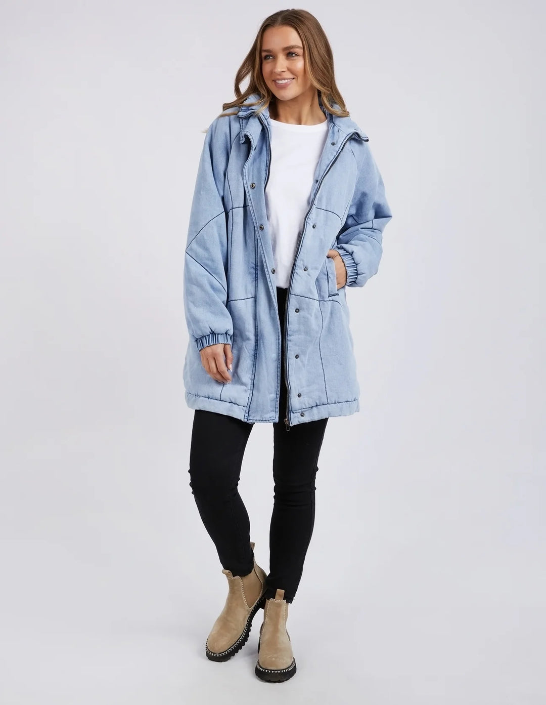 Foxwood Rosalee Longline Jacket Light Blue House Warming