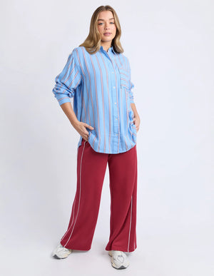 Sadie Shirt - Blue/Red & Pink Stripe