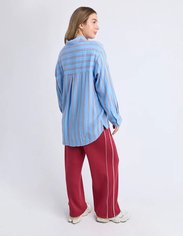 Sadie Shirt - Blue/Red & Pink Stripe