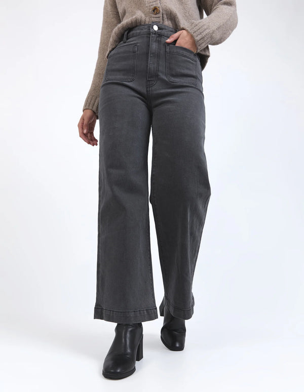 Sarah Wide Leg Jean - Washed Black