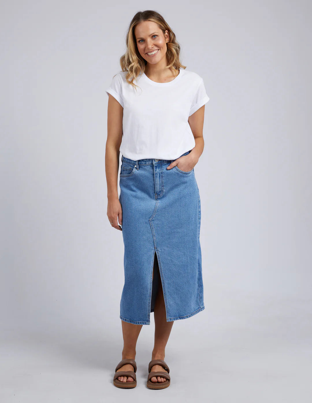 Scout Midi Skirt - Mid Blue