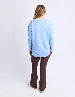 Simplified Metallic Crew - Blue/Lemon