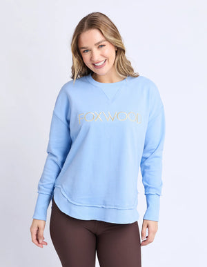 Simplified Metallic Crew - Blue/Lemon